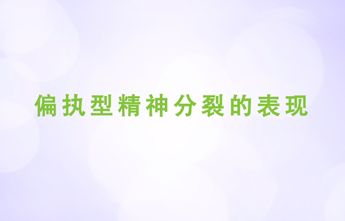 偏执型精神分裂的表现